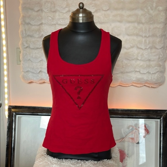 GUESS Women's Red Tank Top - Picture 1 of 7